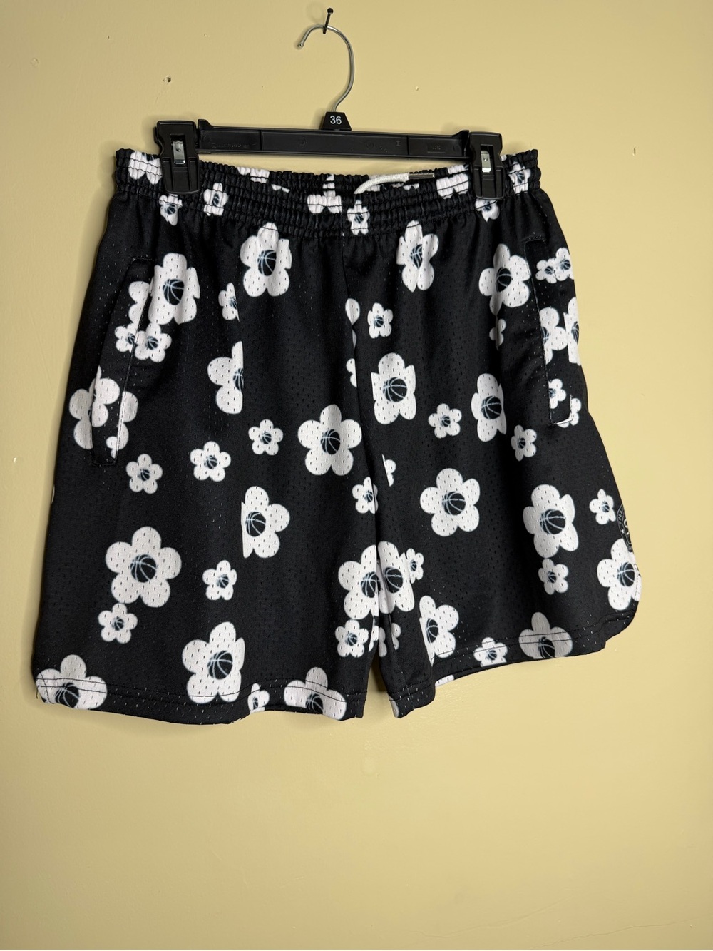 Urban Outfitters Black Floral Athletic Shorts